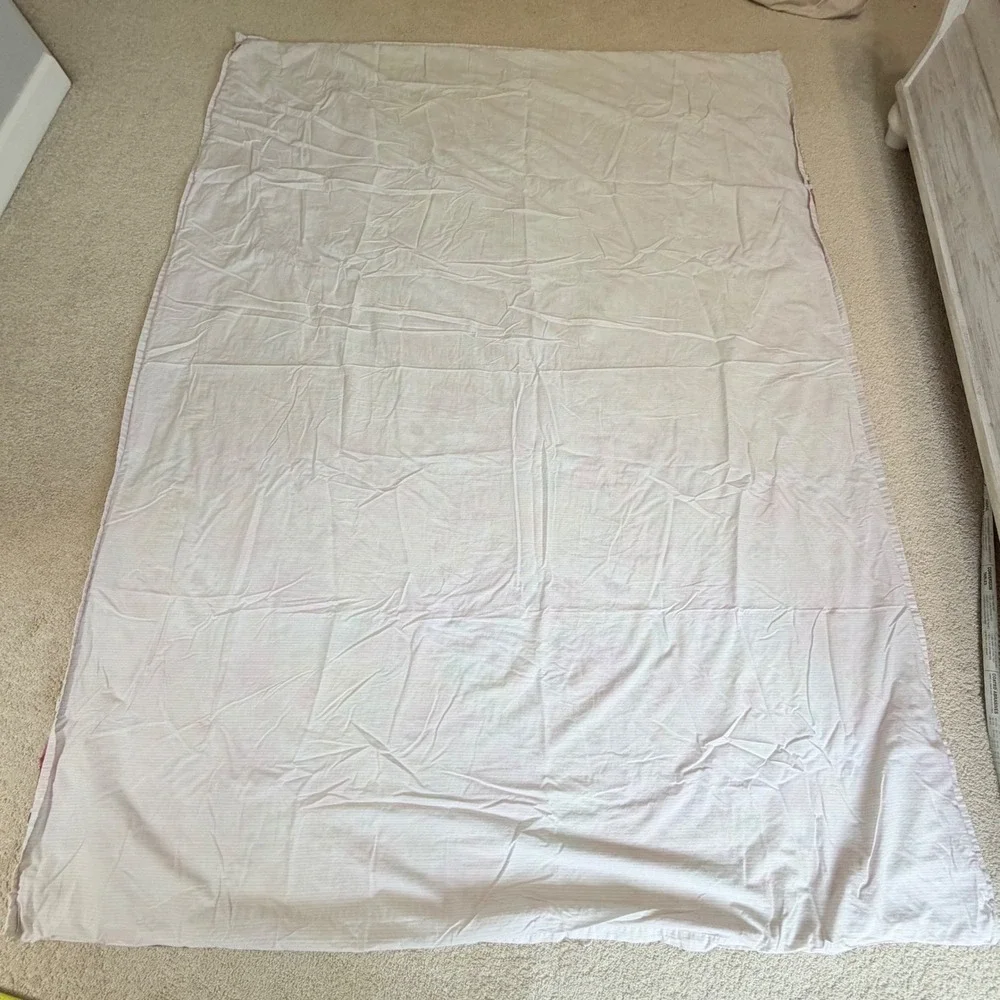 Opalhouse Twin Duvet Cover Pink Yellow Floral Reversible Stripe 100% Cotton Boho